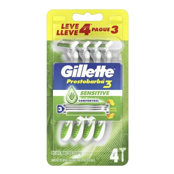 Aparelho para Barbear Sensecare Gillette Leve 4 Pague 3