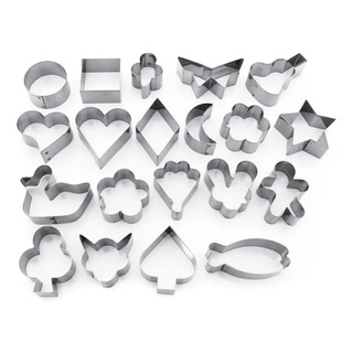 Jogo Cortador Petit Four (inox) Pacote Com 20 Pç Inox Jogo Cortador Petit Four (inox) Pacote Com 20 Pç Inox