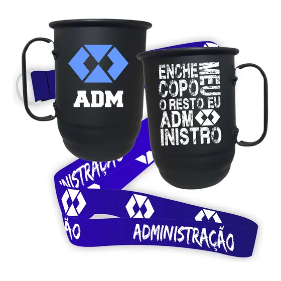 Caneca Alumínio Universitária  Faculdade 500ml Com Tirante 