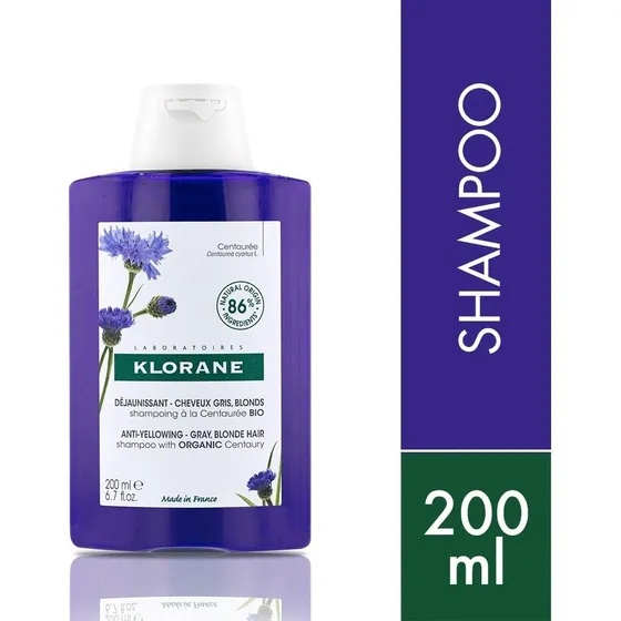Shampoo Klorane Centáurea Cabello Blanco O Canoso 200 Ml