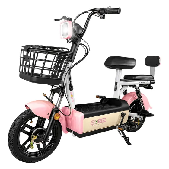 Bicleta Electrica Bicimoto 350w 48v 25km/h Luces Full Led Color Rosa