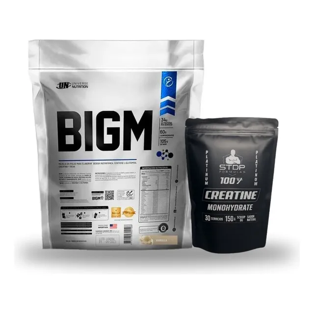 Bigm 5 Kilos Vainilla + Creatina 30 Serv Stdp Monohidratada Vainilla