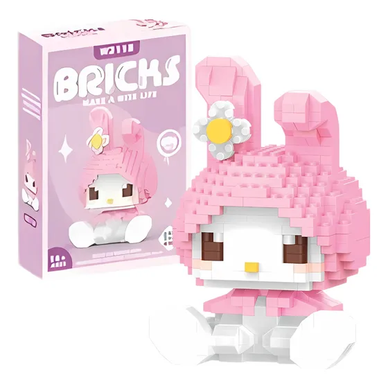 Set Mini Bloques Armables Sanrio Kuromi Hello Kitty Figura