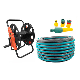 Kit Porta Manguera Riego Manguera 25mts 2123 Aquaflex Kit Porta Manguera Riego Manguera 25mts 2123 Aquaflex