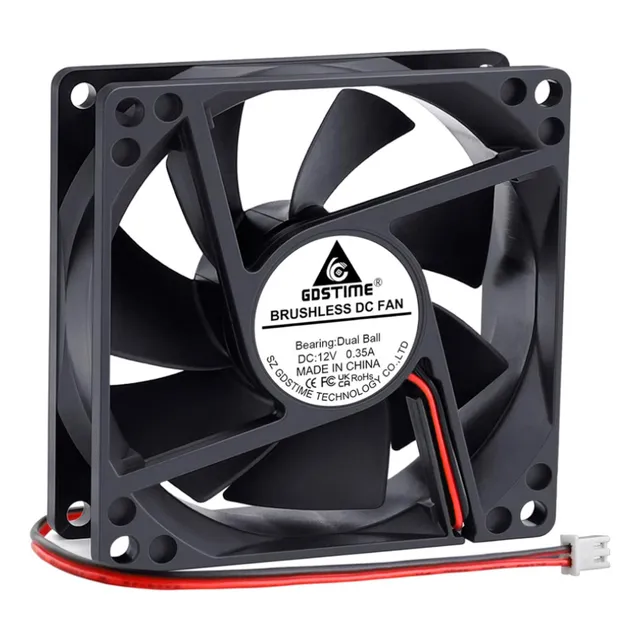Tecneu Ventilador Axial Balero Dual Dc 12v 80x80x25mm 4500rpm 0.35a 43 dBA