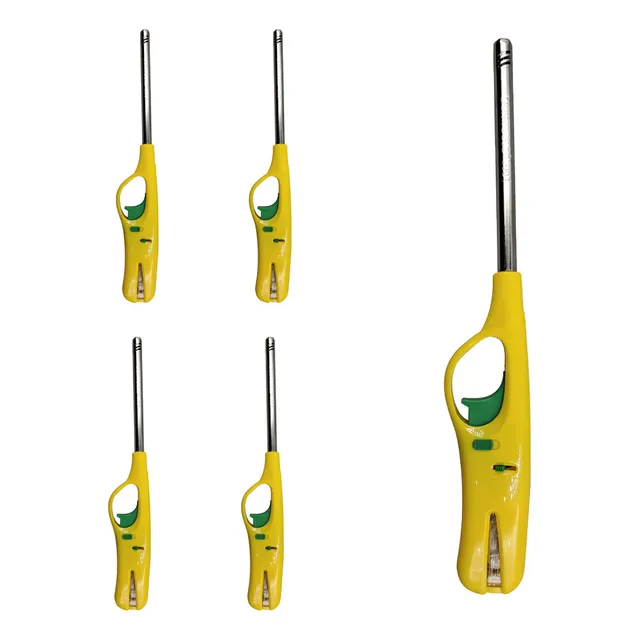 Encendedor Gas Multiusos Electrico Recargable Amarillo 5pz