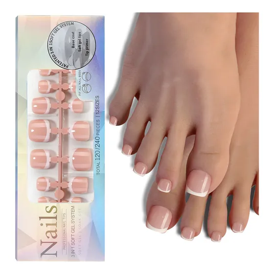 120 Unidades De Puntas Francesas Para Uñas De Los Pies, Punt