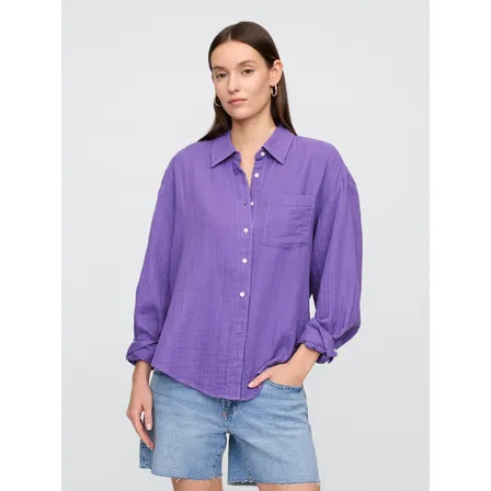 Blusa Mujer Gap Big Gauze Manga Larga Multicolor