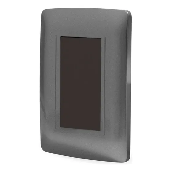 Placa Apagador Sencillo Sanelec 4501 Toscana Graphite