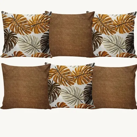 Capas De Almofadas Estampadas E Lisas C/ Zíper 06 Peças Majú