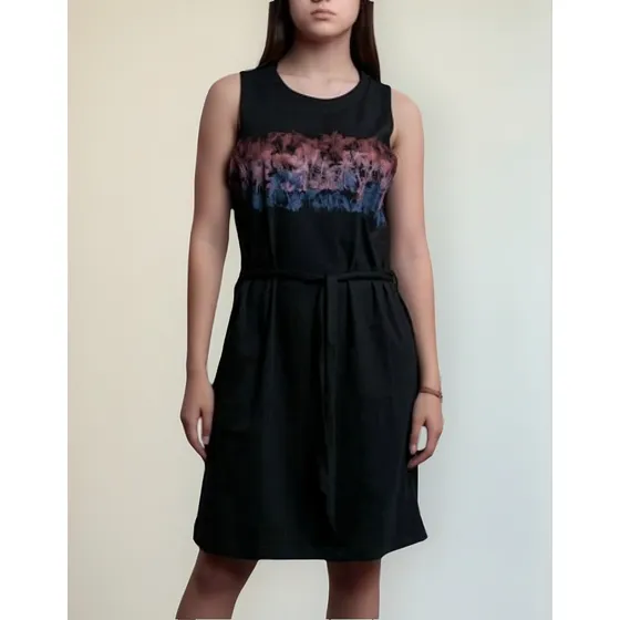 Vestido Ellus Palms Glitter Slevess Fem Dom