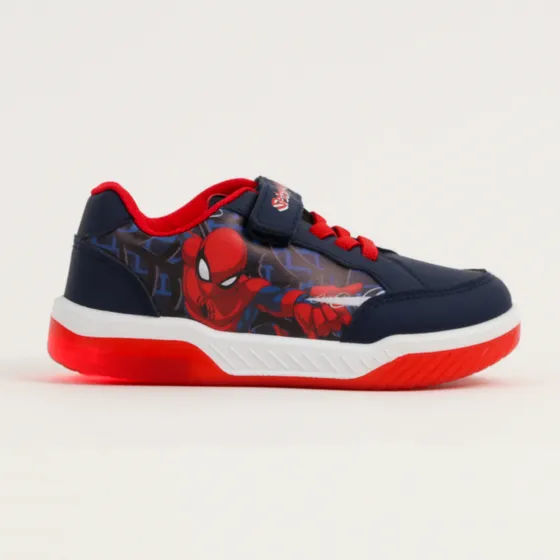 Zapatilla Con Luces Niño Spiderman Red Webbers Azul Marvel