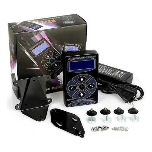 Fuente de tatuaje profesional Tattoo Hurricane Power Hp-2 en color negro