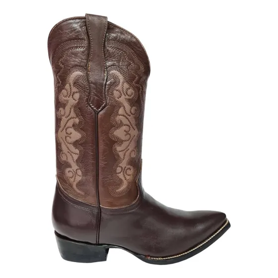 Botas Vaqueras Piel Original Horma Chihuahua Color Café