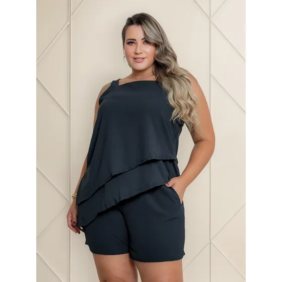Regata E Bermuda Conjunto Plus Size Verão