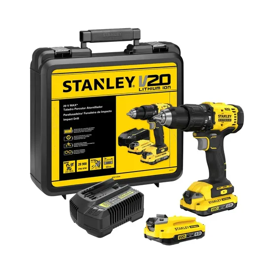 Kit Taladro Percutor 20V + accesorios STANLEY SCD712D2K-B2