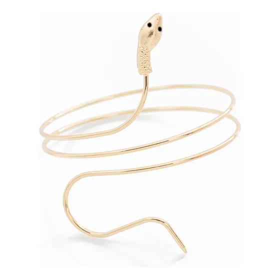 Brazalete Pulsera Ante Brazo Diseño Serpiente Regulable Dorado 8 Cm