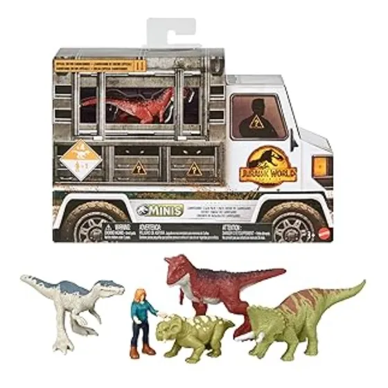 Pack 5 Mini Figuras Carnotaurus Clash Jurassic World Dominio