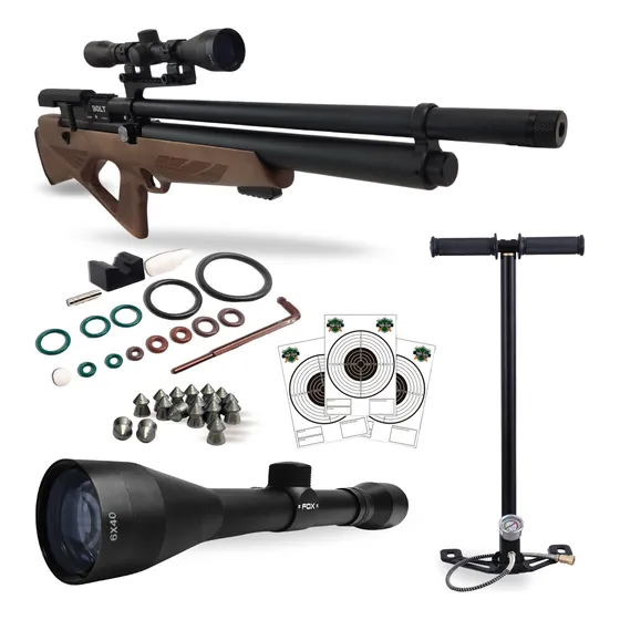 Rifle Aire Comprimido Pcp Bolt X5 Bullpup + Mira + Inflador