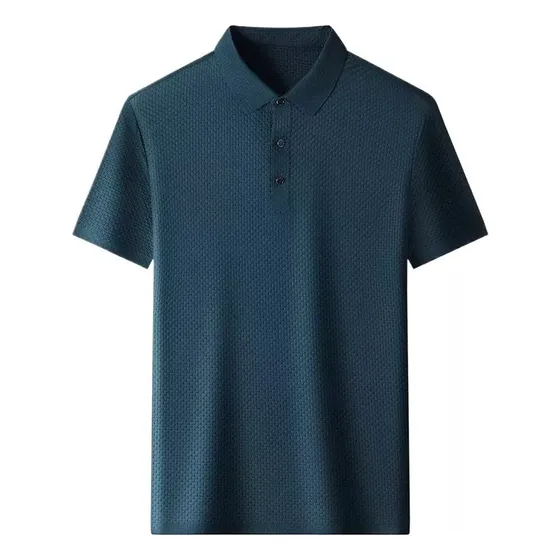 Camisa Polo Masculina De Seda Fosca 202 Camiseta Respirável