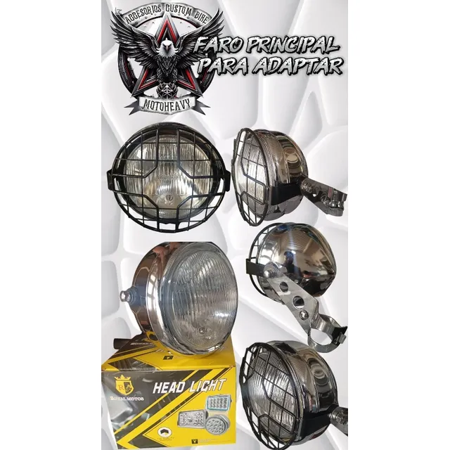 Faro Para Motos Adaptaciones Cromado Accesorios