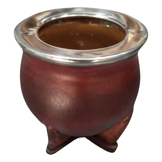 Mate De Cerámica Forrado En Cuero Personalizado