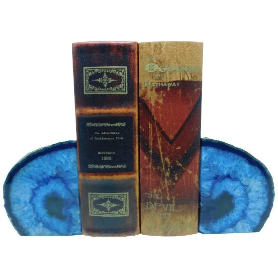 Sujeta Libros De Ágata Color Azul Degradado Mod. Blue001