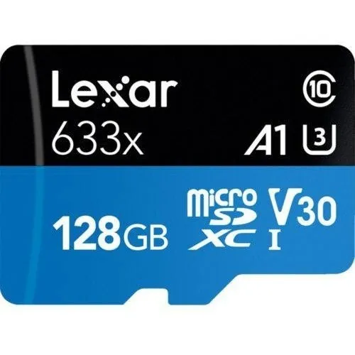 Tarjeta micro SD 128 GB Lexar A1 C10 4k Drone Gopro Smartphone