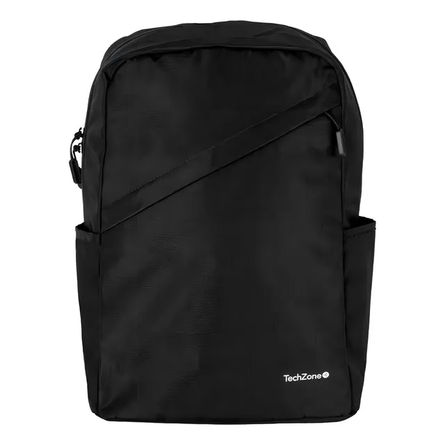 Mochila Techzone Backpack Para Laptop 15.6 Color Negro Diseño De La Tela Lisa
