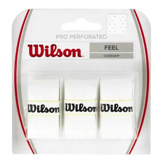 Pack X3 Wilson Pro Overgrip Perforado Cubregrip Tenis Padel Color Blanco
