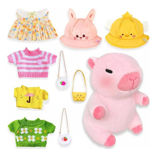 Peluche Capibara C/9 Piezas De Ropa Y Accesorios,10.2 PuLG. Peluche Capibara C/9 Piezas De Ropa Y Accesorios,10.2 PuLG.