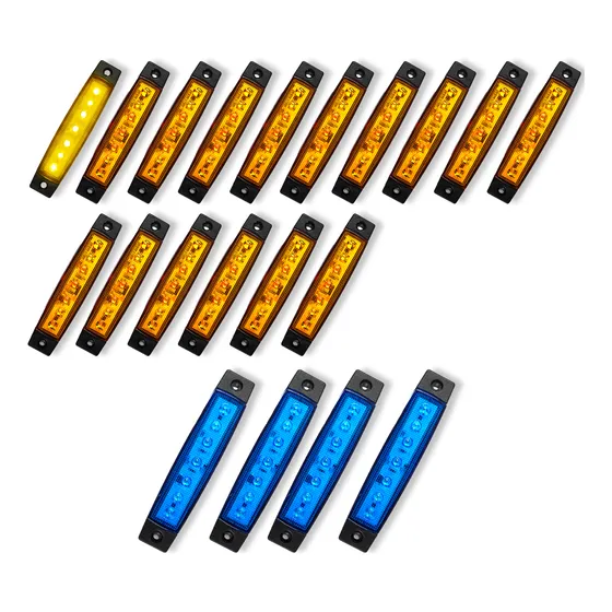 20pzs Multicolor Plafones Led Luz Indicadora Lateral Camión