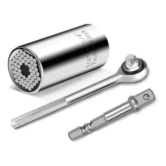 Llave Y Dado Universal Acero Cromado Accesorio Taladro