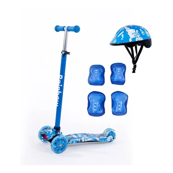Monopatín De Pie Rainbow Wind Con Protecciones Azul