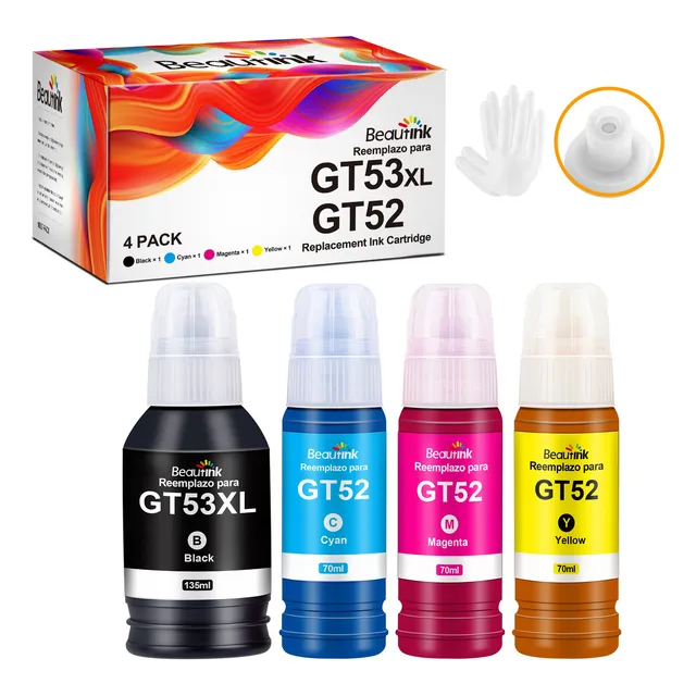 Kit 4 Tintas Para Hp Gt53xl Gt53 Xl Gt52 5810 5820 115 315