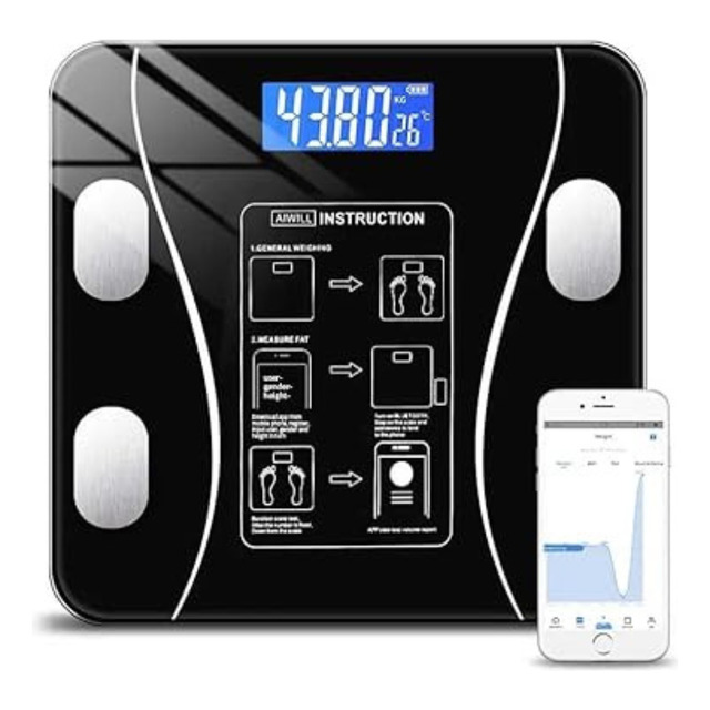 Balança Digital Bioimpedância Bluetooth Corporal Aparelho Capacidade Máxima De 180kg App G... Balança Digital Bioimpedância Bluetooth Corporal Aparelho Capacidade Máxima De 180kg App G...