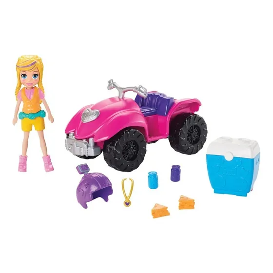La muñeca Polly Pocket y el fabuloso cuadriciclo Mattel Gdm13
