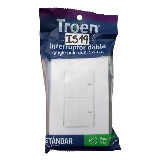 Interruptor Apagador Doble Blanco Troen