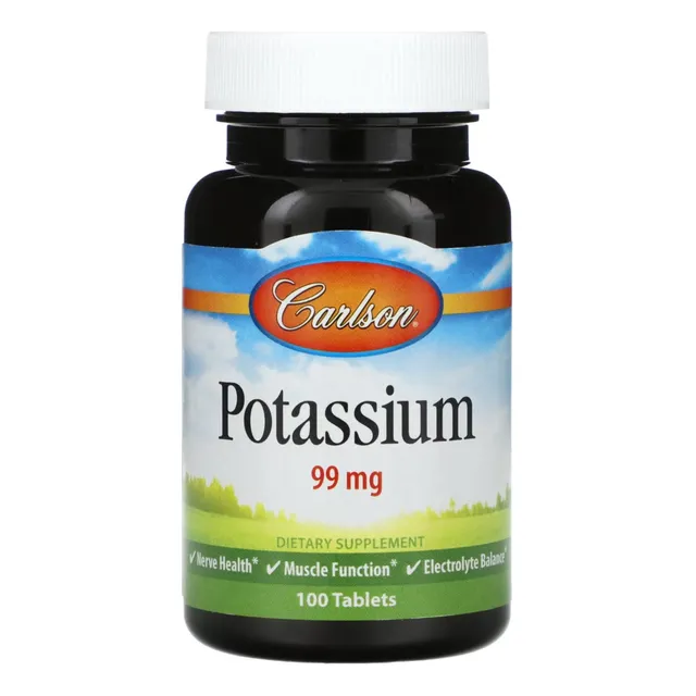 Carlson Labs Potasio 99 Mg, 100 Tabletas Sabor Sin Sabor