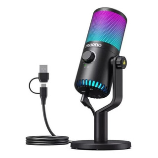 Microfone Gamer Condensador Maono Dm30 Rgb Preto Microfone Gamer Condensador Maono Dm30 Rgb Preto