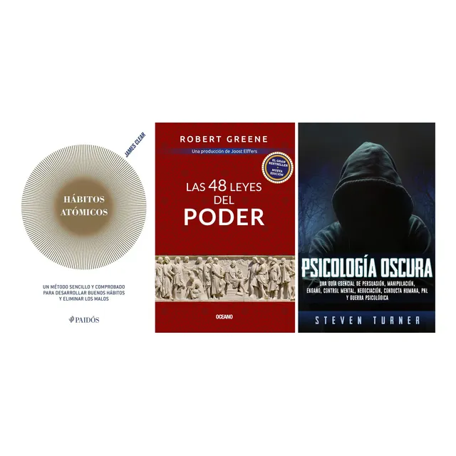 Pack Habitos Atomicos + 48 Leyes Poder + Psicologia Oscura