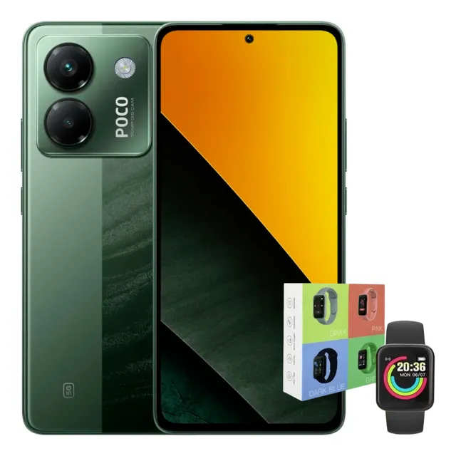 Xiaomi Poco M7 Pro 5g Dual 256gb 8ram Green + Smartwatch Macaron
