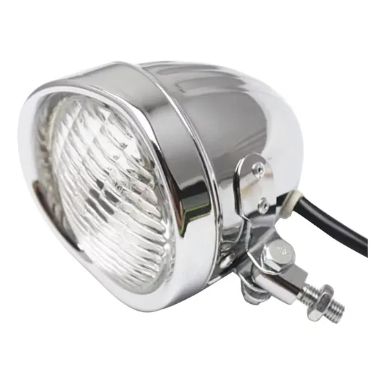 Faro Delantero Retro Con Tapa Cromada De 10 Litros Para Chop