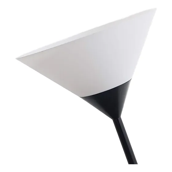 Lámpara De Pie Con Pantalla Minimalista-tres Tonos De Luz Estructura Negro Pantalla Blanco 3 Tonos
