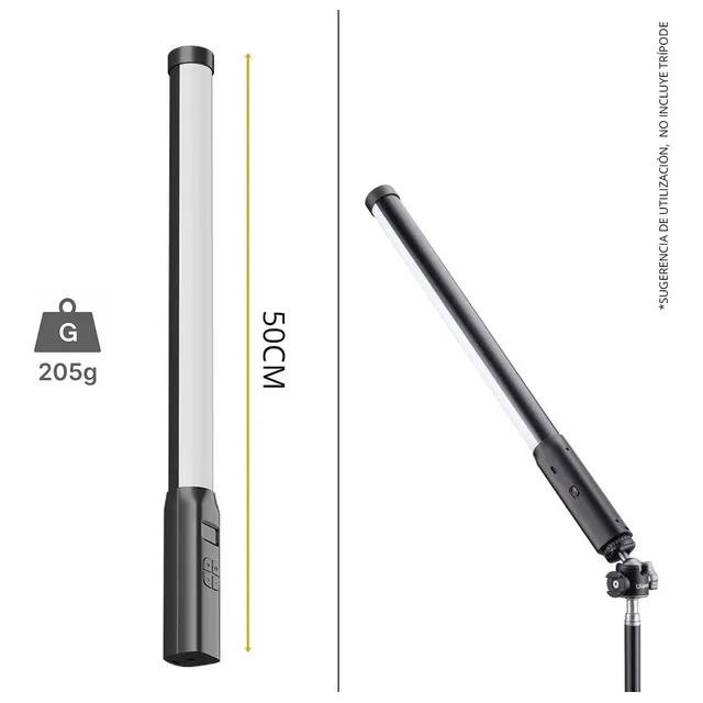 Barra Luz Led 50 Cm Ulanzi Vl119 Rgb 2500k 9000k Recargable Vara Iluminación Fotografía Video Grabación Profesional Múltiple Efecto Lumínico Práctica Ligera Fácil Configuración Streaming Tiktok Twitch