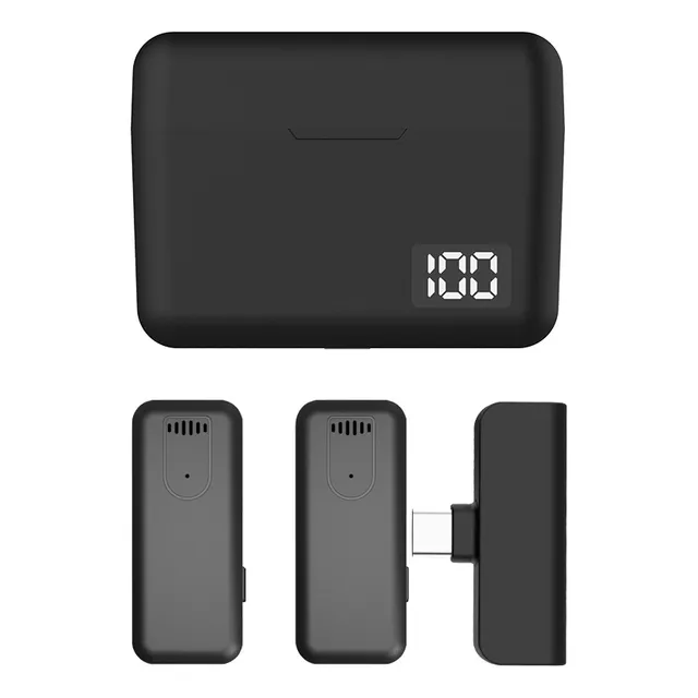 Mini Micrófono Inalámbrico R9 Con Caja Carga Portátil 