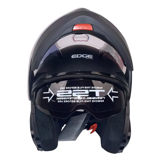 Casco Abatible De Moto Edge Pilot Ceriicado Dot Lente Solar Color Negro Mate Tamaño del casco Talla M