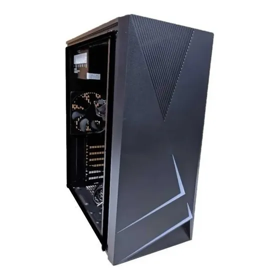 Case Delux Rgb Flamer Black Gaming Gamer Juego Oficina