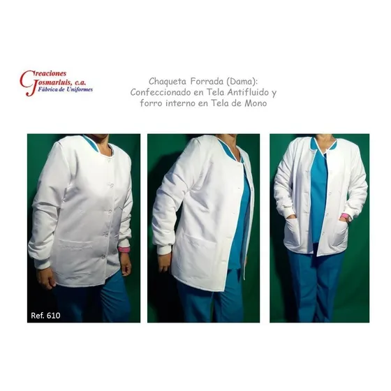 Chaqueta Bata  Laboratorio Enfermeras Medicos Asistencial 