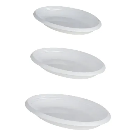 Kit 3 Travessas Ovais Paramount Le Chef Brancas Branco